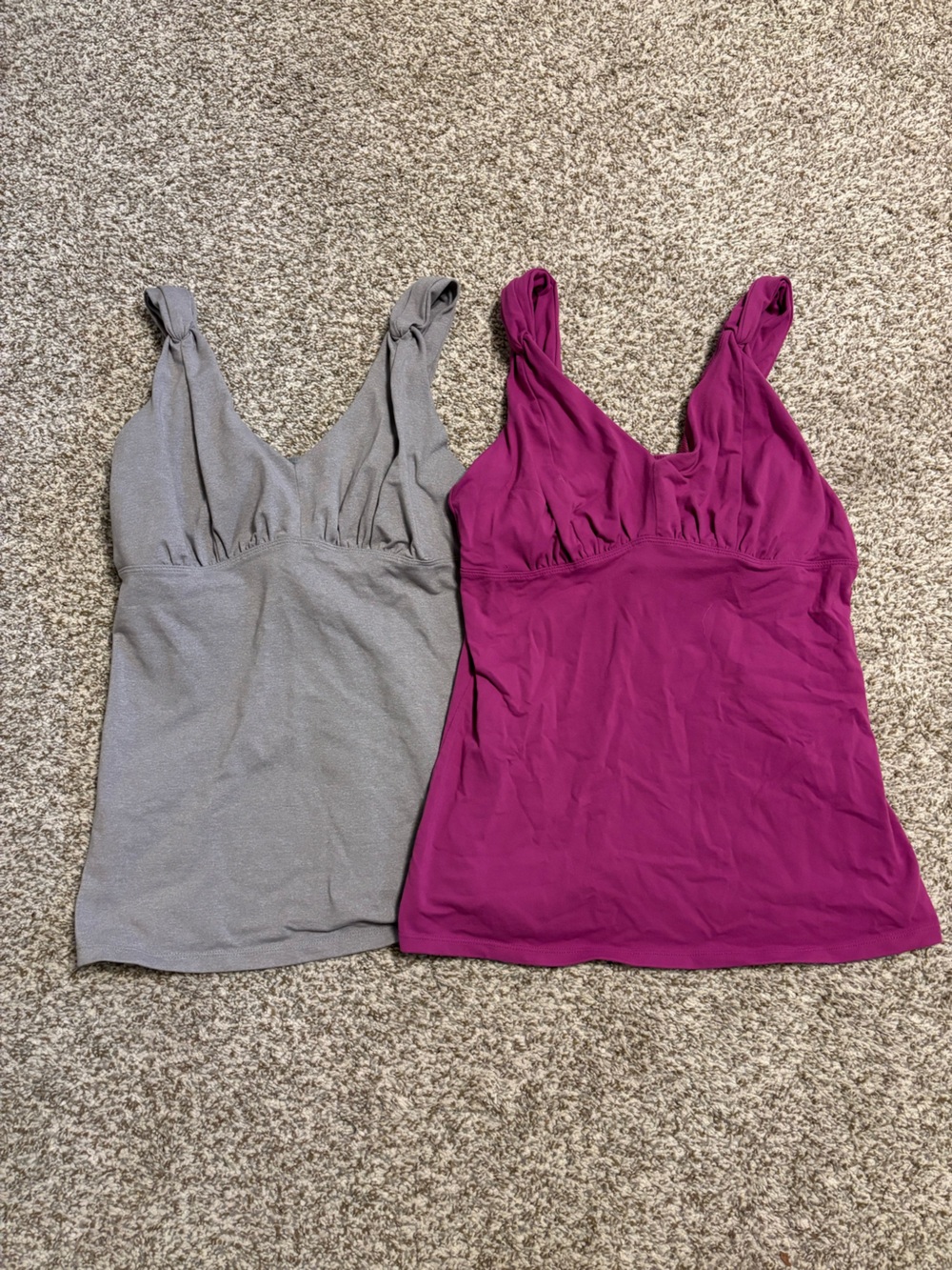 Athleta Tank Top Set in Gray and Magenta